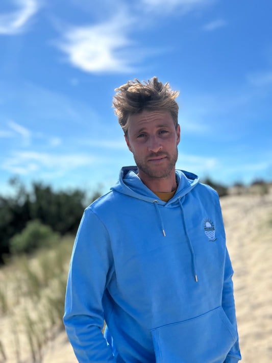 sweat bleu royal brodé